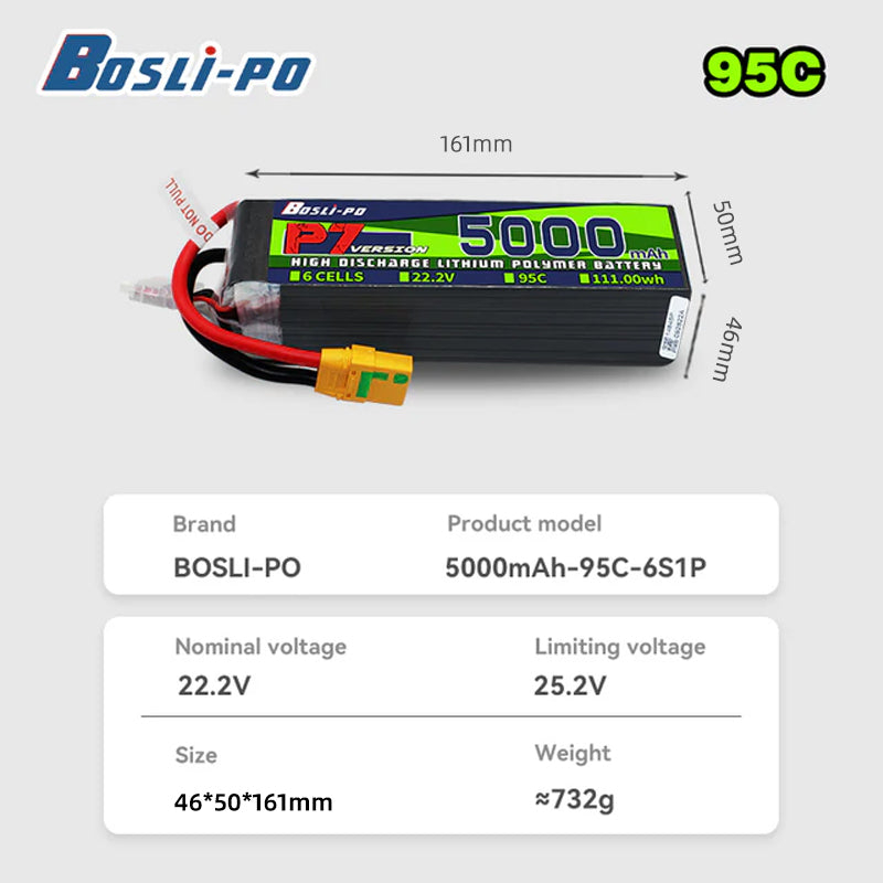 بطارية بوسليبو P7 إصدار 5000 م - مراجعة Drone Racing Battery وسعره