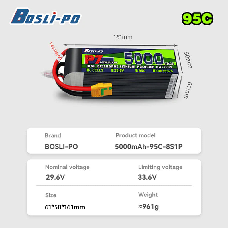 بطارية بوسليبو P7 إصدار 5000 م - مراجعة Drone Racing Battery وسعره